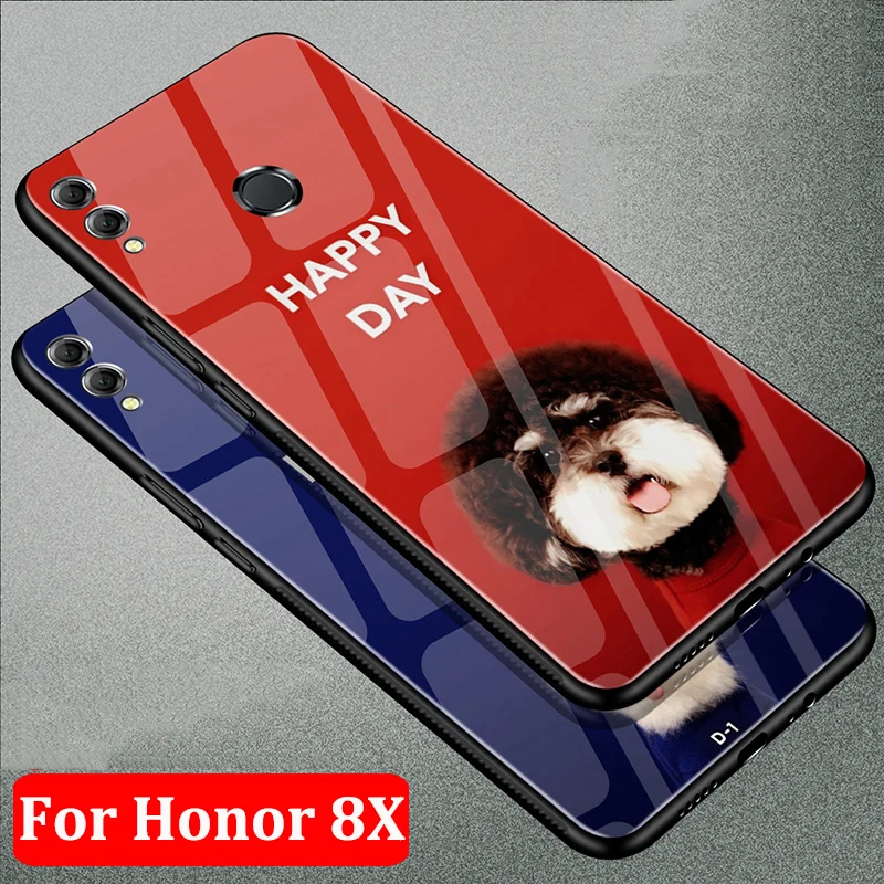 Чехол для Huawei Honor 8X чехол телефона мультяшный из закаленного стекла 8 X защитный