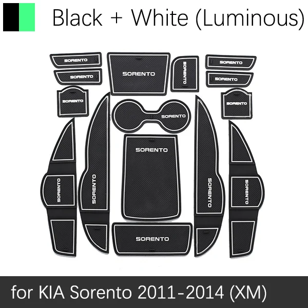 Противоскользящий резиновый подстаканник для KIA Sorento XM UM Sorento Prime Sportage JE KM SL QL, аксессуары, наклейки 2010 2013 - Название цвета: White Sorento 11-14
