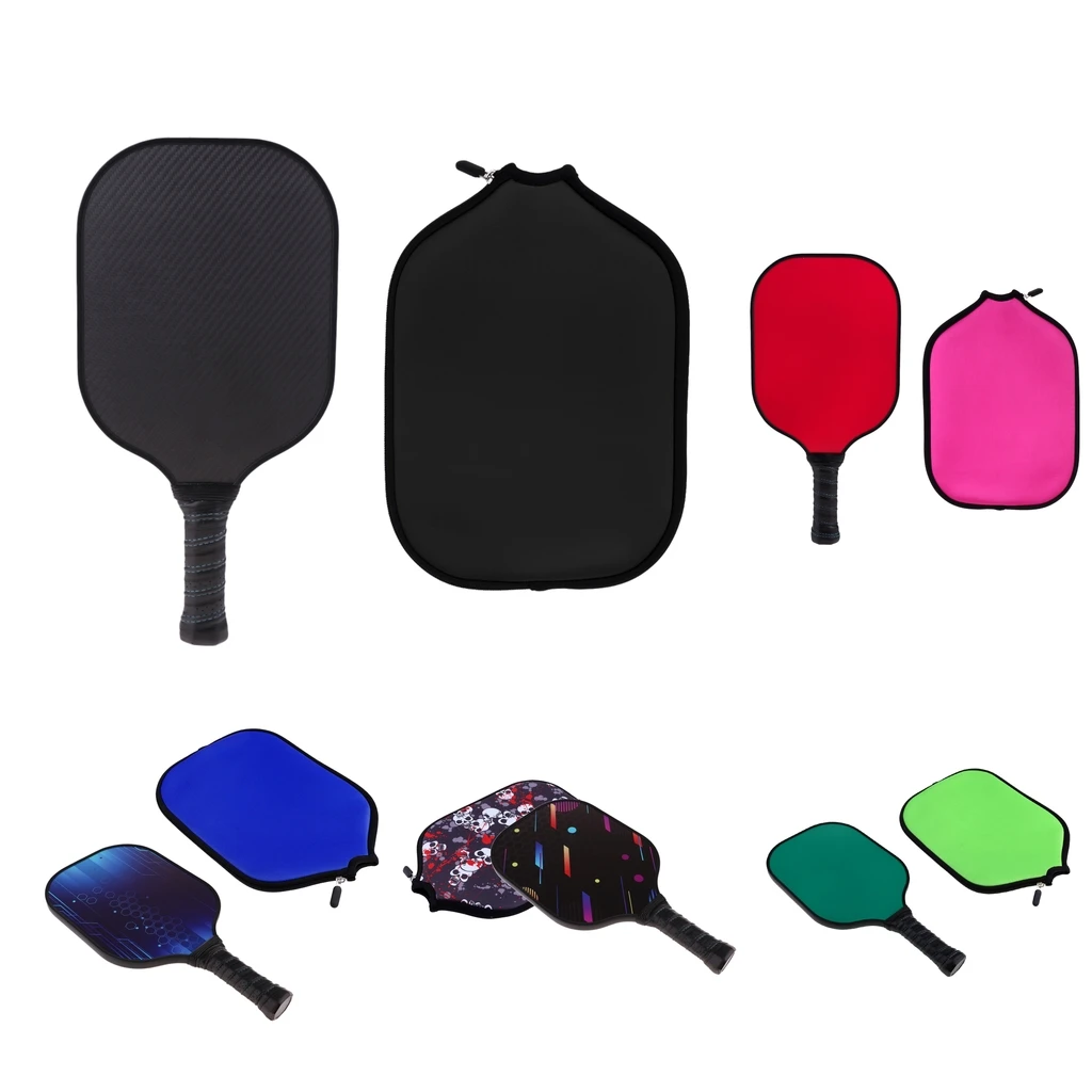

Durable Carbon Fiber Honeycomb Composite Core Pickleball Paddle / Racket & Zipper Neoprene Case Cover Protector Sleeve - 5 Color