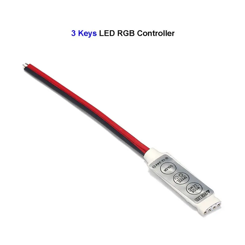 Светодиодный мини контроллер RGB с 3 клавишами 12 В 24 светодиодный диммер для