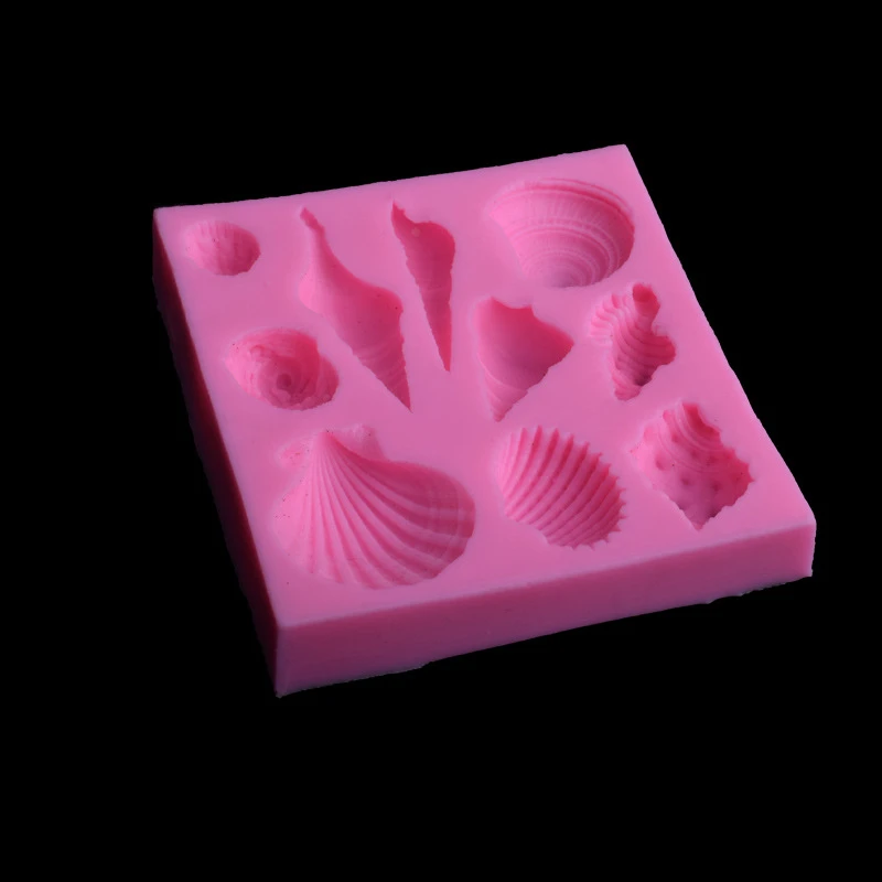 Силиконовые формы 3D раковину смоленая оболочка пресс-форма для выпечки торта украшение лимонный шоколад кухонные формы для выпечки инструмент KK176