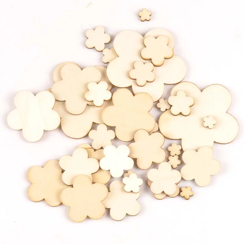 10-80mm mixed Flower pattern Wood DIY Craft Scrapbooking handicrafts Handmade ornaments Accessory Decoration MT1962 | Дом и сад