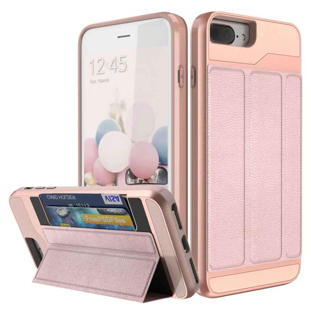 Держатель для карт чехол iPhone 8/8 Plus WEFOR бумажник с кредитных держатель тонкий