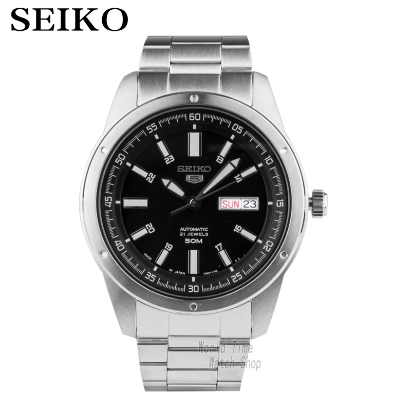 Seiko часы мужские 5 автоматические часы Топ люксовый бренд спортивные мужские часы набор Мужские часы водонепроницаемые часы relogio masculino SNZG15J1 - Цвет: SNKN13J1-A