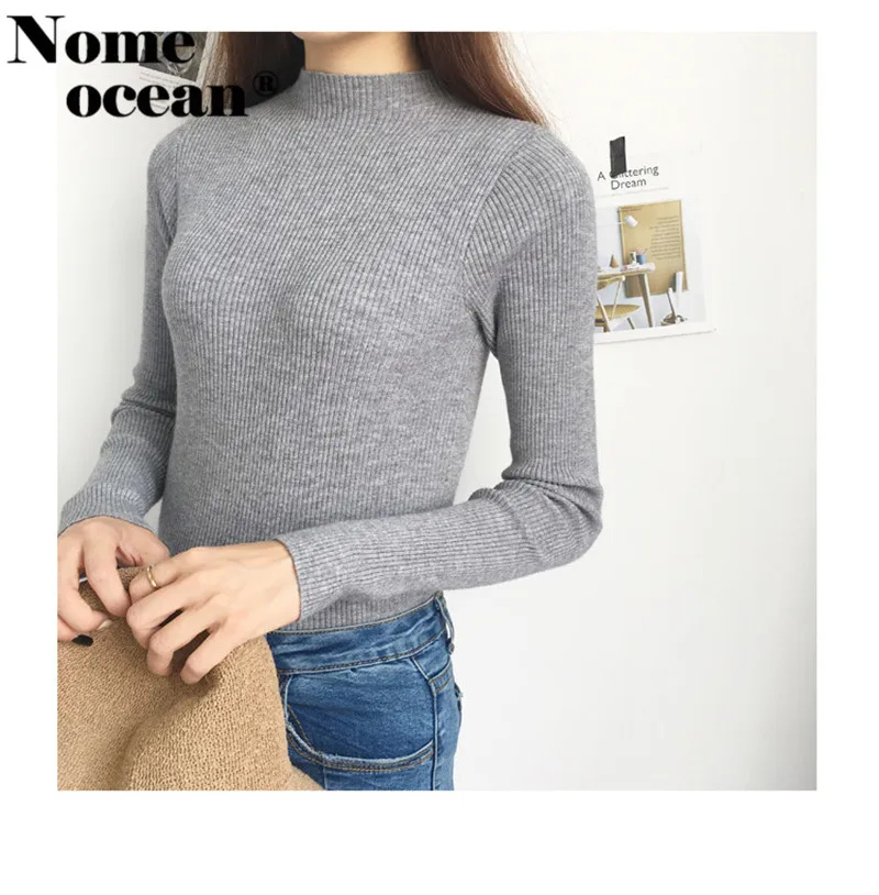 Элегантные свитера с воротником-стойкой для девочек Однотонный пуловер свитер