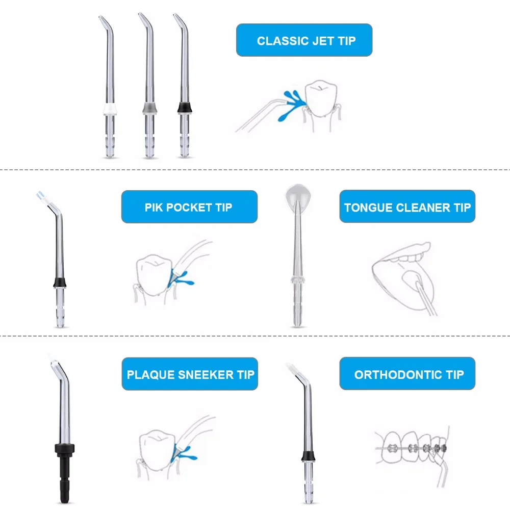 Зубной ирригатор для полости рта ovanni Flosser 7 струй 10 настроек давления 600 мл большой емкости резервуар для воды семейный набор для орошения полости рта