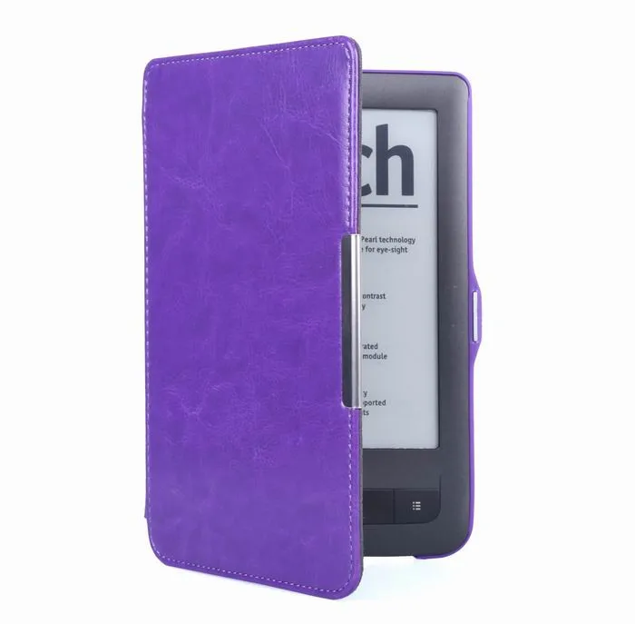 purple Gligle Smart Cover чехол для карманной книги 614/624/626 сенсорный Lux2 из искусственной кожи для чтения электронных книг чехол Авто Режим сна/Wake UP 1 компл./лот+ Защитная пленка+ ручка - Цвет: purple