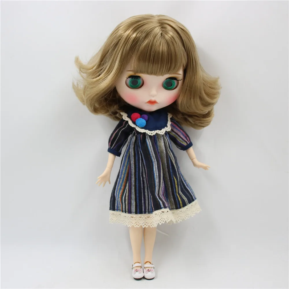 Кукла Blyth ICY DBS с белой кожей для суставов короткие коричневые волосы резные губы