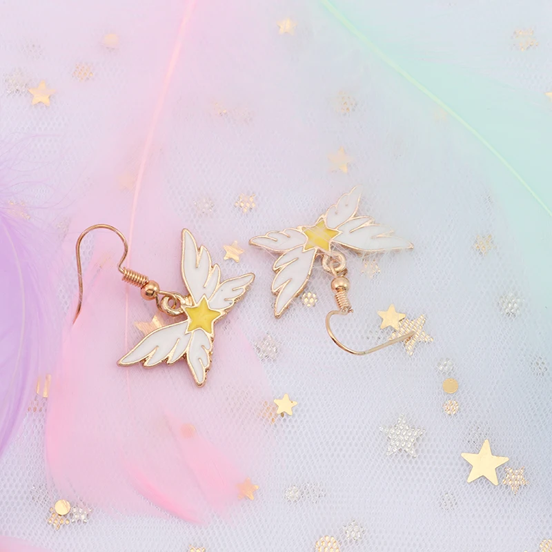 

Cute Jewelry Cat Heart Star Wing Earrings Anime Sailor Moon Cherry Blossom Cardcaptor Female Cartoon Animal Earrings Brinco