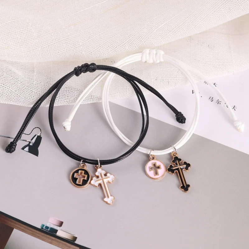 2 шт./компл. крест кулон пара браслеты Любовь подарок ювелирные изделия для женщин