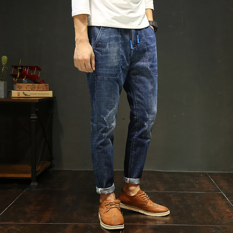 Zuolaiman 2017 мужские джинсы на осень и зиму хлопковые брендовая одежда свободные