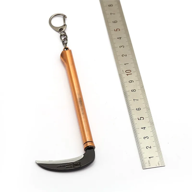 

GWTS Playerunknown's Battlegrounds Keychain PUBG Sickle Shape Metal Alloy Key Ring Holder Men Chaveiro Gifts