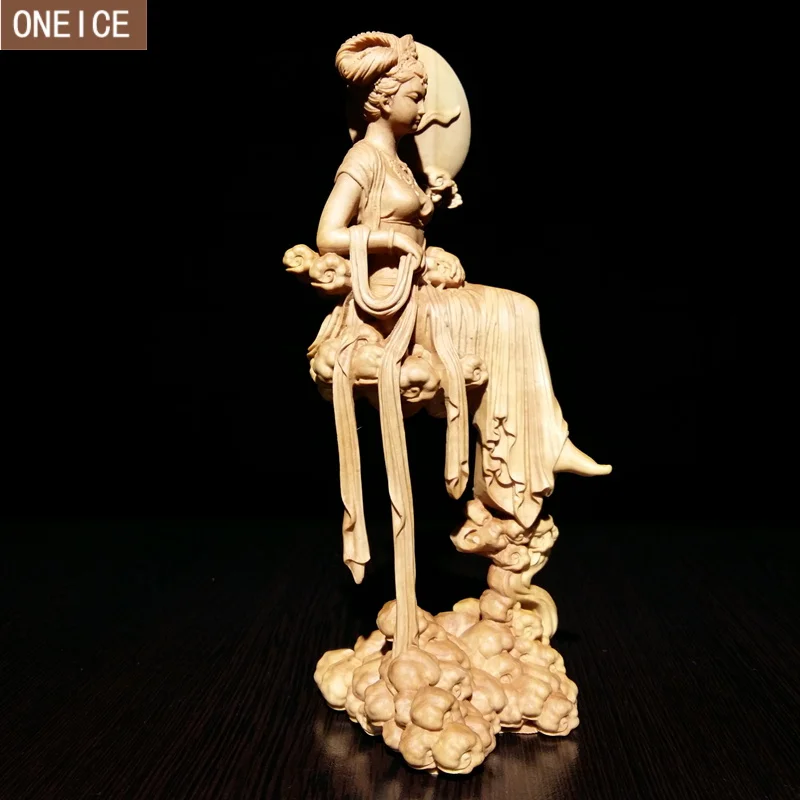 

Creative fairy Sculpture Solid Wood Carving Home Decor Accessories Female Wood Carvings High-grade Statues Gift Crafts