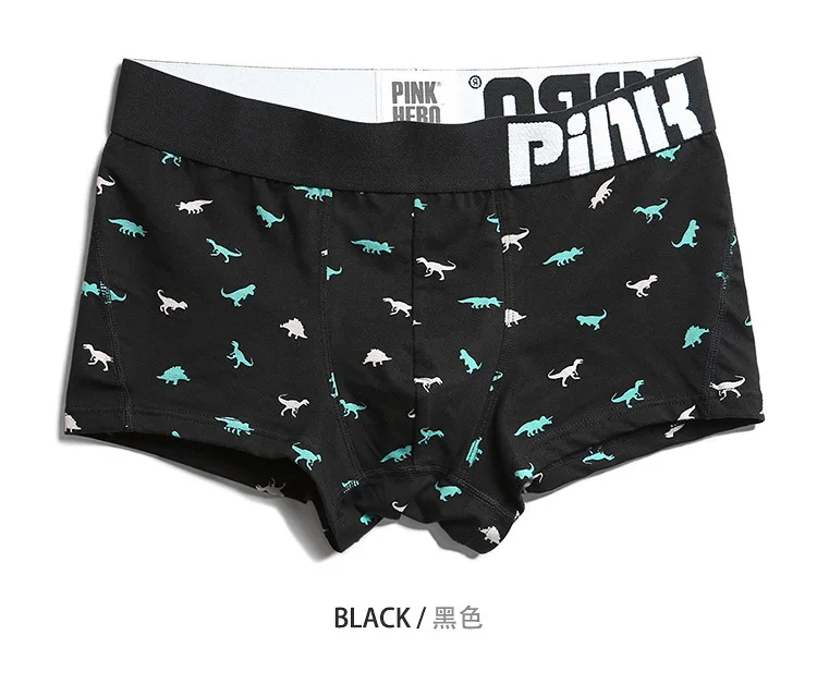 Мужские трусы боксеры modis cueca однотонные хлопковые с принтом динозавра