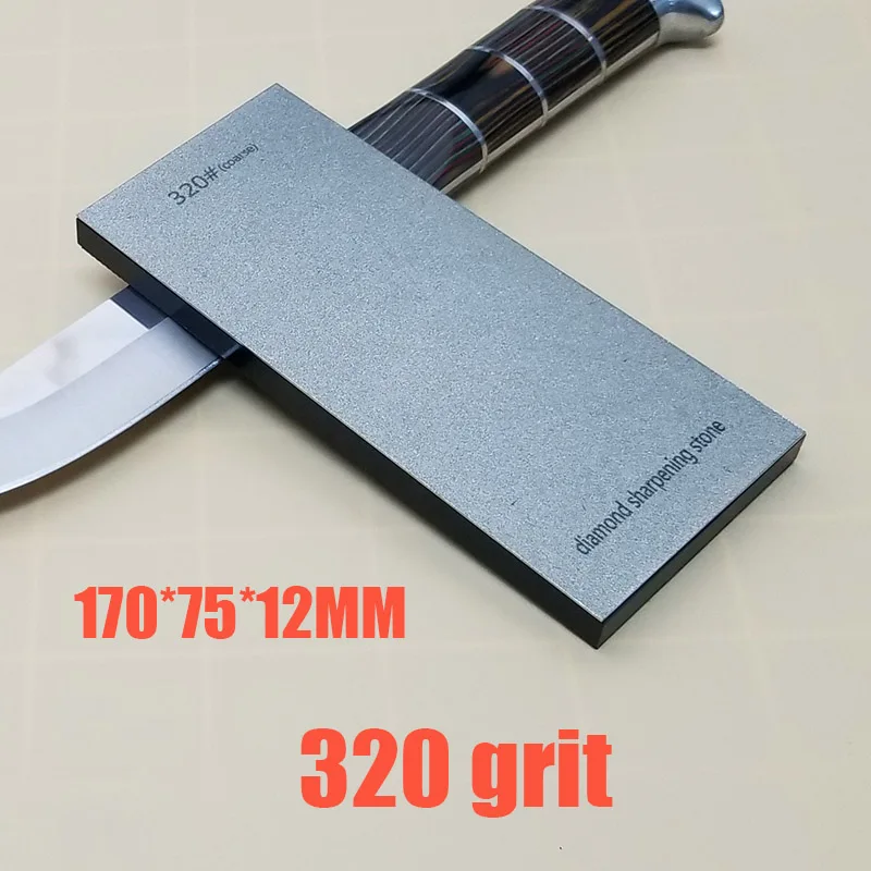 170mm 320 grit Алмазный брусок большого размера 6,7 дюйма, 240, 400, 600, 1000, точильный камень, точильный камень, нож, инструмент, деревянная Нескользящая акриловая основа - Цвет: 170mm 320 grit