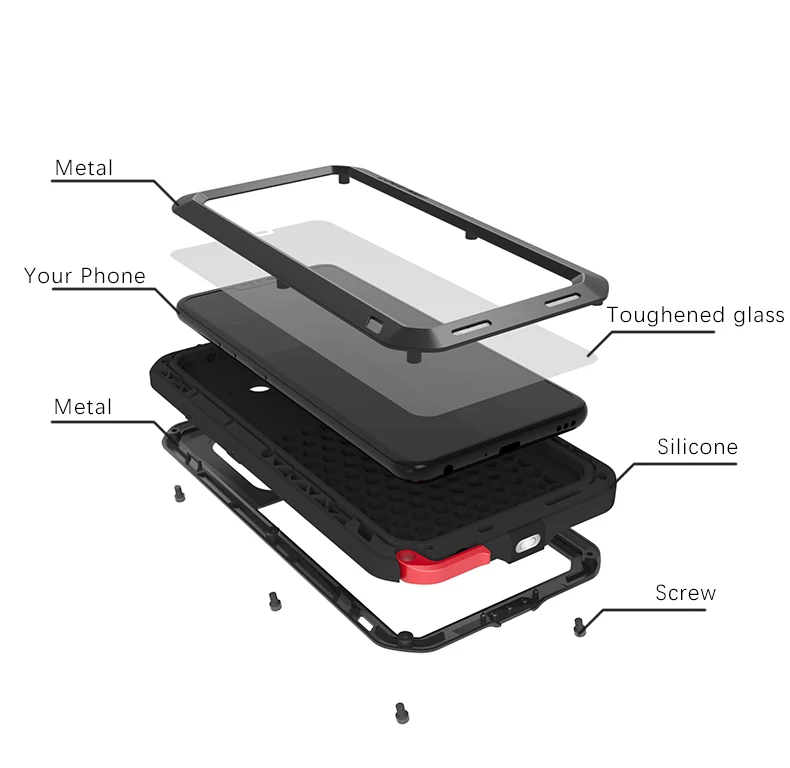 

V40 ThinQ Love Mei Powerful Cover For LG V40 Case V405UA0 Shockproof Metal Case V405QA7 Casing Full Protective Cover V405TAB