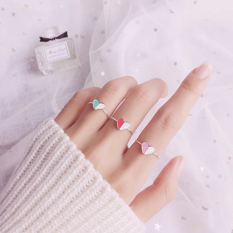 RYOUCUTE 100% Настоящее серебро цвет ювелирные изделия Модные большие цветные кольца с