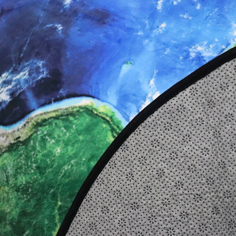 Круглый ковер с 3D принтом планеты Земля мягкие коврики Противоскользящие 60/80/100