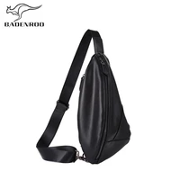 badenroo 2021 casual male chest bag solid tide mens messenger bags mens leather crossbody bags fashion male sling bag