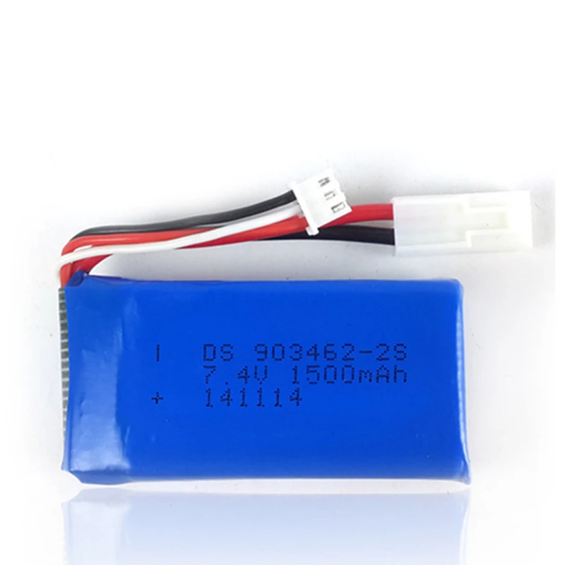 

7.4V 1500mAh lithium polymer battery FT009 remote control boat speedboat FX067C battery 903462-2S SM Plug