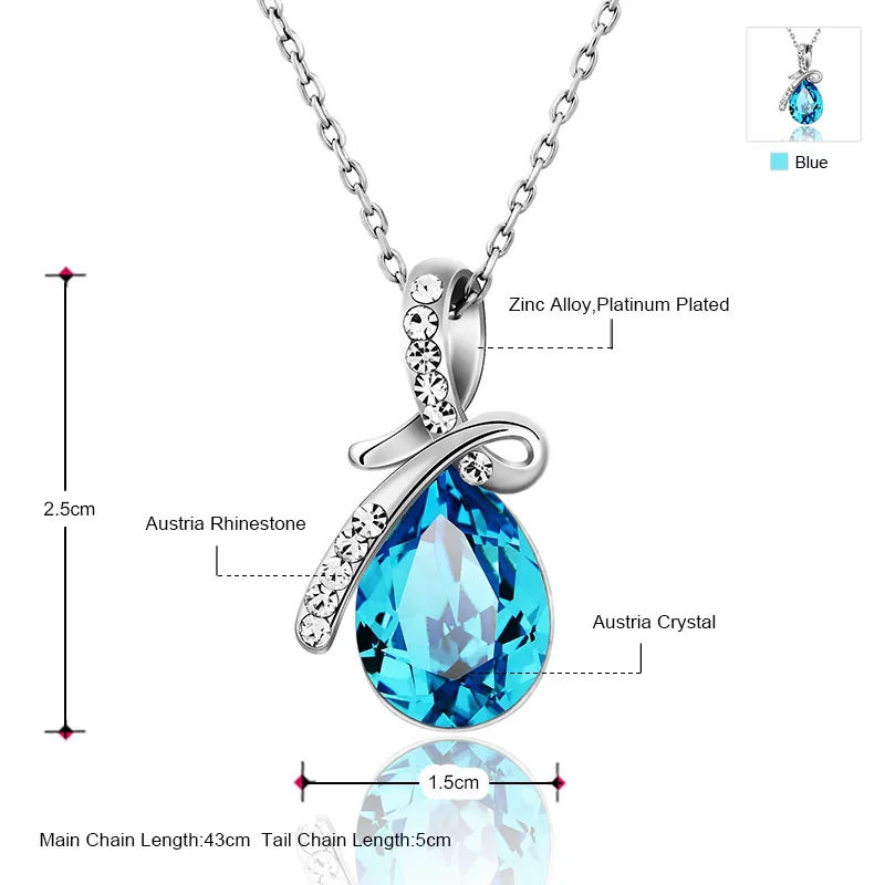 Neoglory Австрийские хрустальные стразы брендовые очаровательные ожерелья и