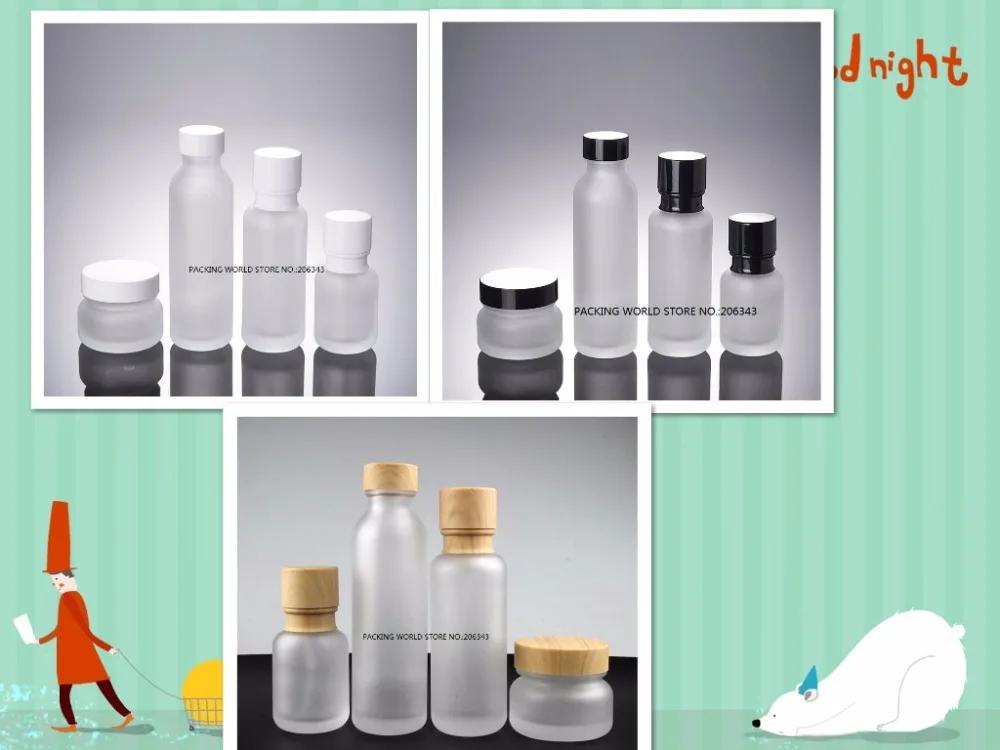 110ml frosted glass bottle with white/black pump lid for serum/lotion/emulsion/foundation cosmetic packing skin care | Красота и