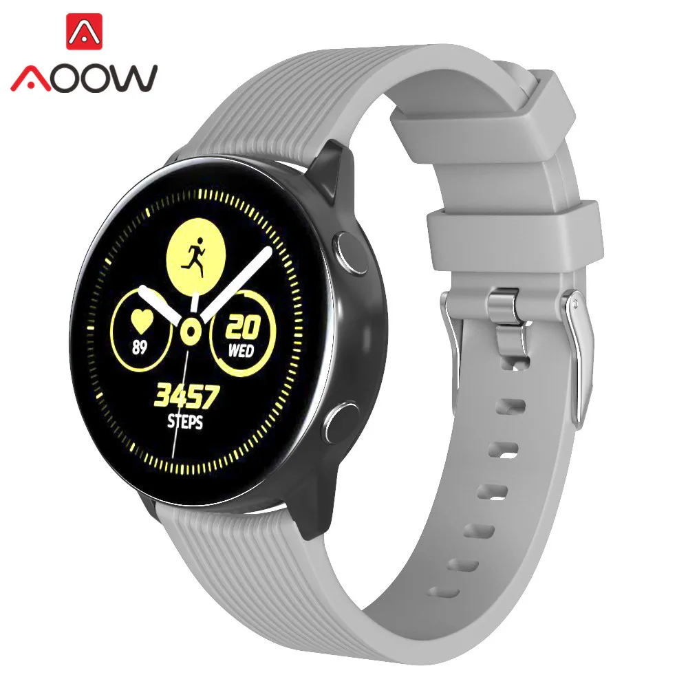 20 мм 22 мм силиконовый ремешок для часов samsung Galaxy Watch Active 42 мм 46 мм Резиновый Браслет ремешок для gear S2 S3 SM-R800 SM-R810