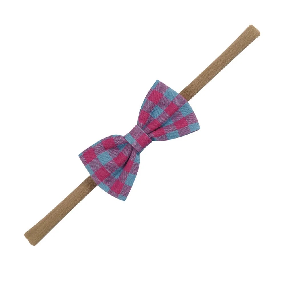 Handmade Bowknot Elastic Nylon Headband Farbic Girls Headbands Printed Custommized Soft Hairband Cotton Hair Accessories | Детская