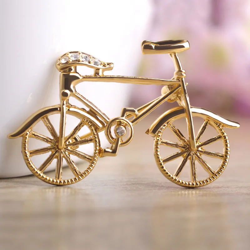 Милые Велосипед Небольшой Брошь Корсаж Для Детей Кубического Циркония Броши 18 К