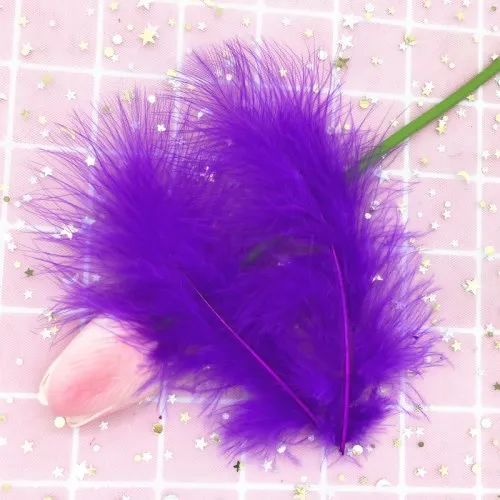 Purple Высокое качество, окрашенное перо индейки, страусиное перо, отделка, Плюм, украшение для дома, 15-20 см, 15 видов цветов, 50 штук - Цвет: Purple
