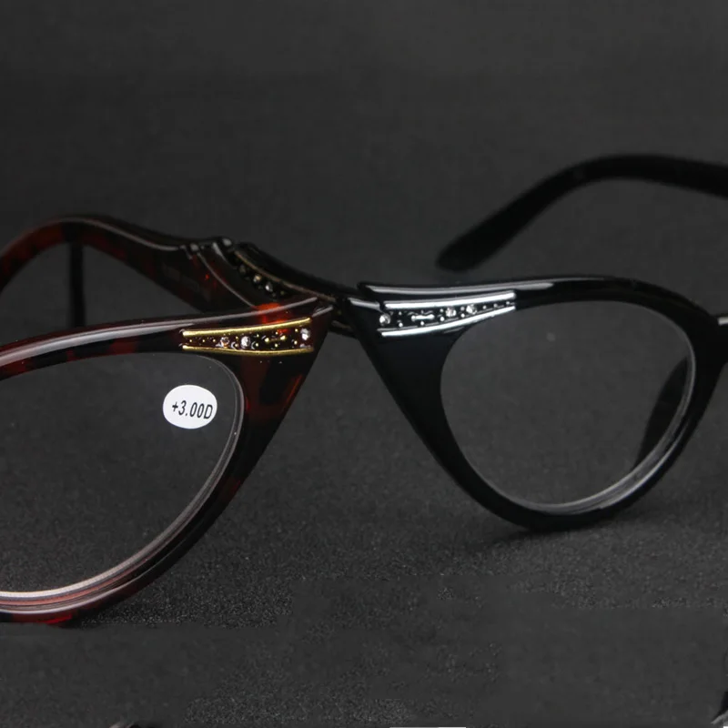 

Seemfly Cat Eyes Read Glasses Magnifier Magnifying Eyewear Reading Glasses Portable Gift For Parents Presbyopic Magnification