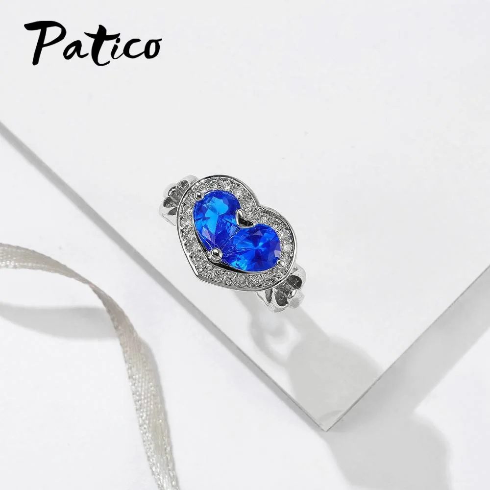 Новое поступление особый дизайн синий цвет в форме сердца AAA кубический цирконий