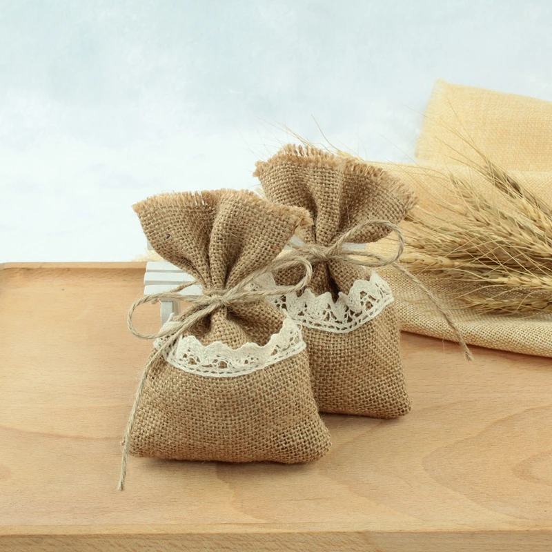 20 шт. мешочек для конфет из джута|Подарочные сумки и упаковка| |
