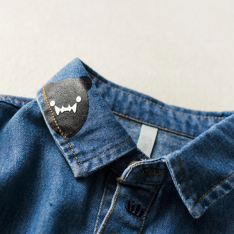 Новинка 2017 года Джинсовая рубашка для мальчиков Сезон весна осень детская одежда