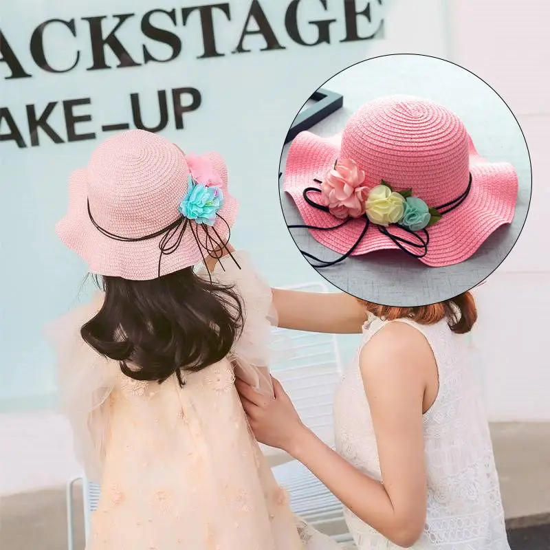 

2019 Hot Sale NEW Summer Baby Flower Breathable Hat Straw Sun Hat Kids Hat Boy Girls Hats