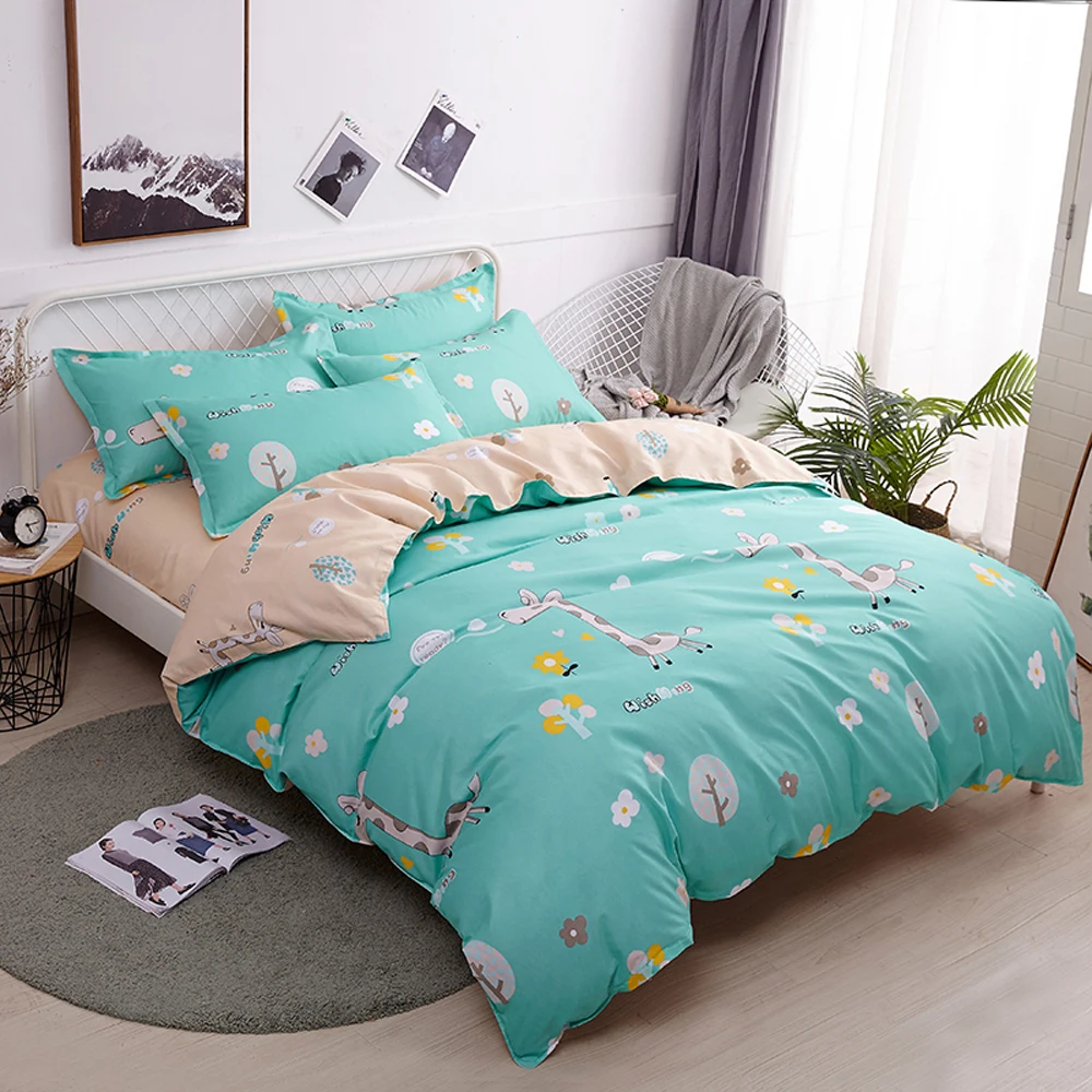 2018 зеленые Жирафы животные постельное белье набор пододеяльников из микрофибры