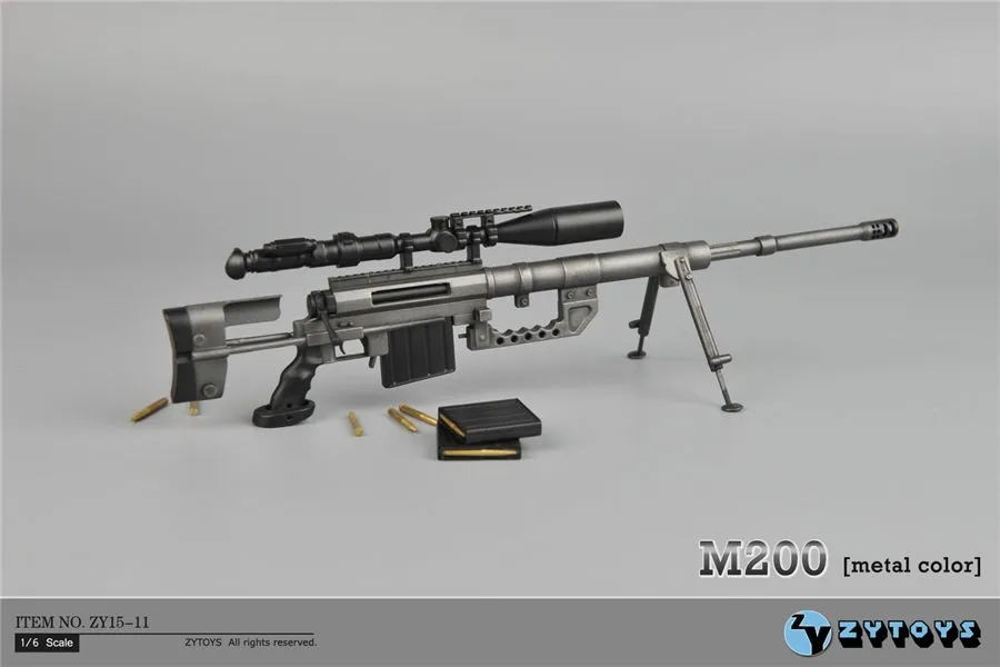 1:6 масштаб металлический цвет CheyTac интервенция M-200 снайперская винтовка оружие Модель игрушки ZY15-11 для 1" фигурка аксессуары