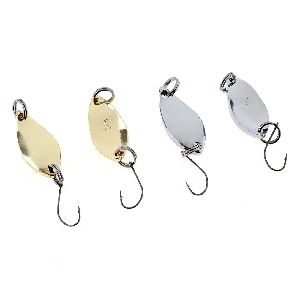12PCS Metal Spoons Sequins Baits Silver Gold 2.5g 3.5g 5g Fishing Lure Set With Plastic Box High Carbon Steel Hook | Спорт и