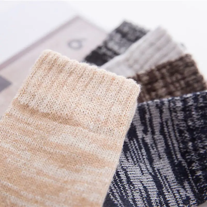

Mens Boy Woolen Winter Warm Multi Geometric Solid Stripes Print Long Crew Socks