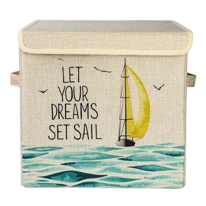 sail Игрушка, чтобы охватить белье коробку мультфильм принимать игрушки ящик белье организатора договоренности закуски принять ящик коробка коробки органайзер для игрушек белья хранения контейнер хранение одежды шкатулка - Цвет: sail