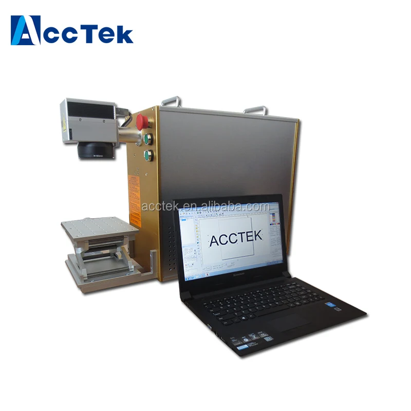 

Acctek best selling AK20F laser fiber marker fiber laser marking machine for animal ear tag,phone,ring