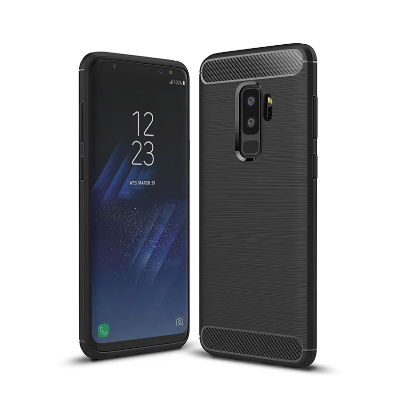 Мягкий ТПУ/углеродное волокно чехол для samsung Galaxy S9 S6 Plus S7 edge Note 8 J3 J5 J7 2017 US/EU версия