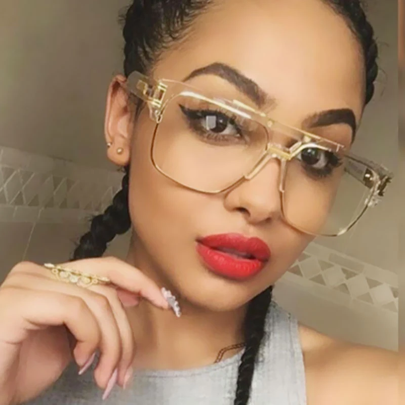 2017 негабаритных квадратные Солнцезащитные очки для женщин Для мужчин Винтаж