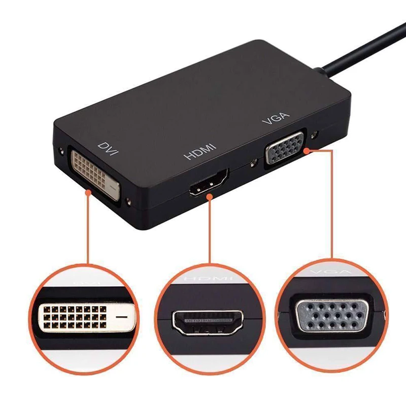 3 в 1 MINI DP DisplayPort HDMI/DVI/VGA многофункциональный конвертер Дисплей Порты и разъёмы