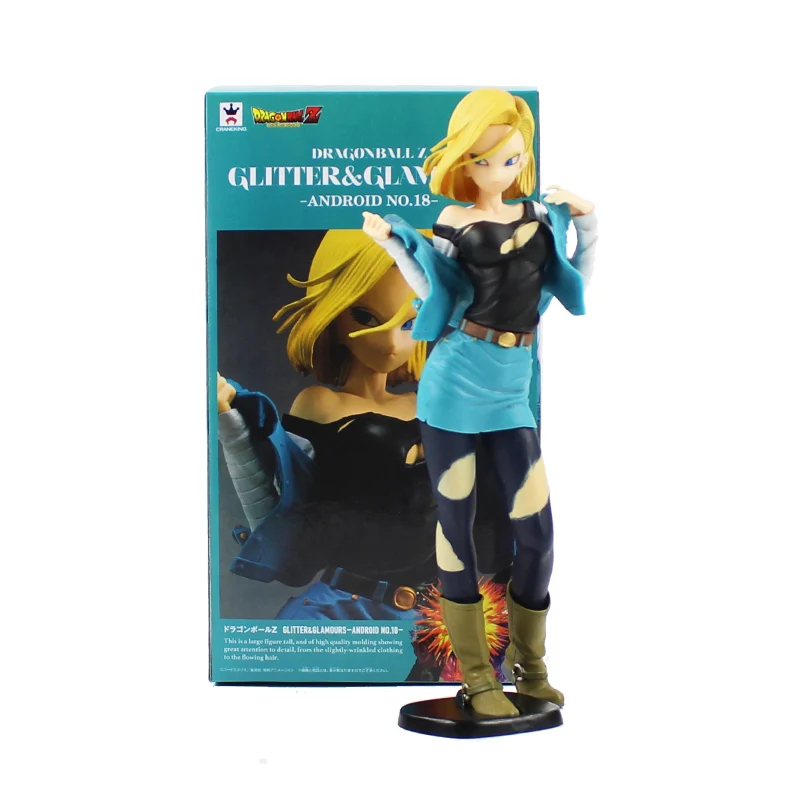 B With Box Dragon Ball Z Android 18 фигурка игрушки блеск и гламурный робот № 18 лазурит сексуальная красота Аниме Драконий жемчуг зет модель куклы - Цвет: B With Box