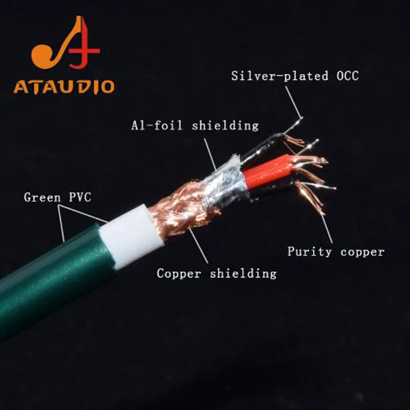 ATAUDIO Hifi XLR кабель высокой чистоты OCC 2XLR штекер-гнездо для соединения с микрофоном