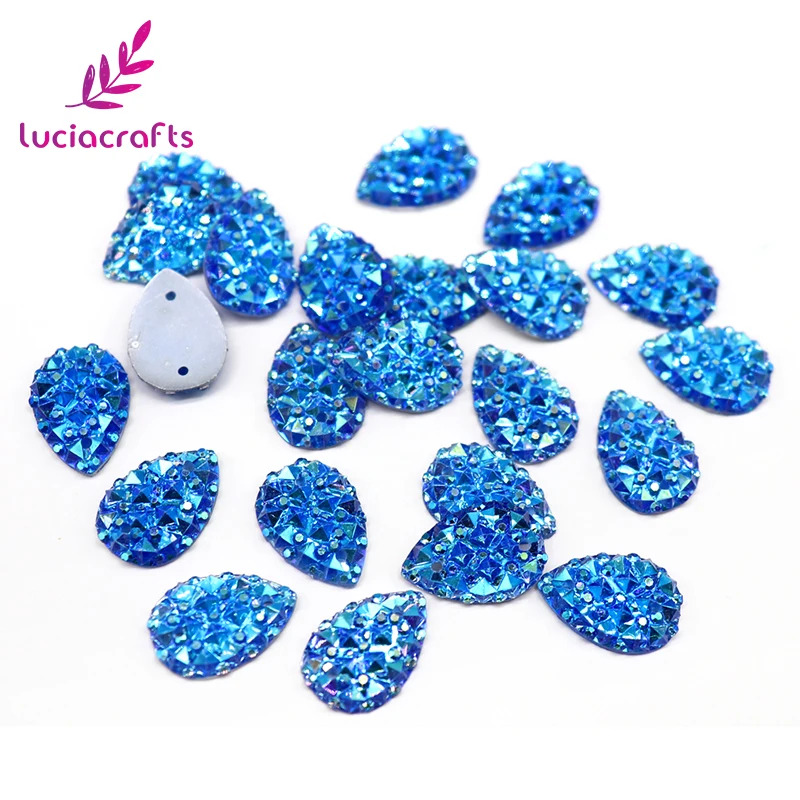 Lucia crafts 48 шт./партия 10*14 мм AB полимерные Стразы с плоским основанием стразы капли воды пришить камни Швейные кристаллы для самостоятельного изготовления D1208