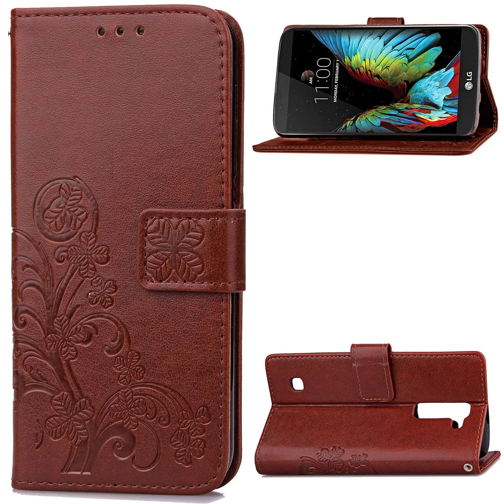 Ретро флип чехол для LG K10 M2 K420N K430DS искусственная кожа + Мягкий силиконовый