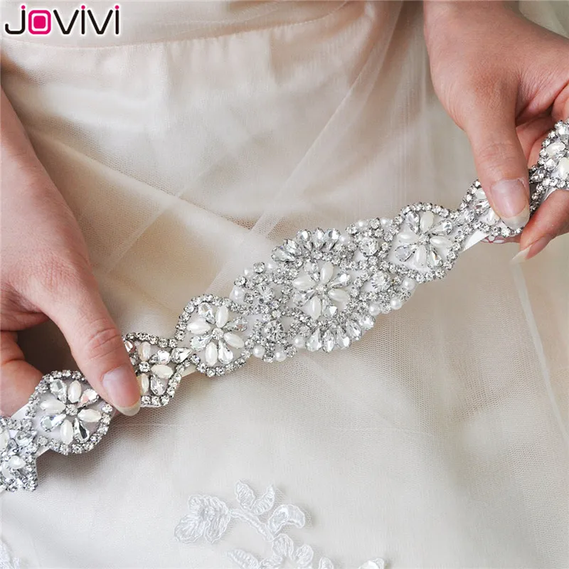 Jovivi 1 шт. женский свадебный пояс свадебные ленты Плетеный Стразы жемчуг лента для