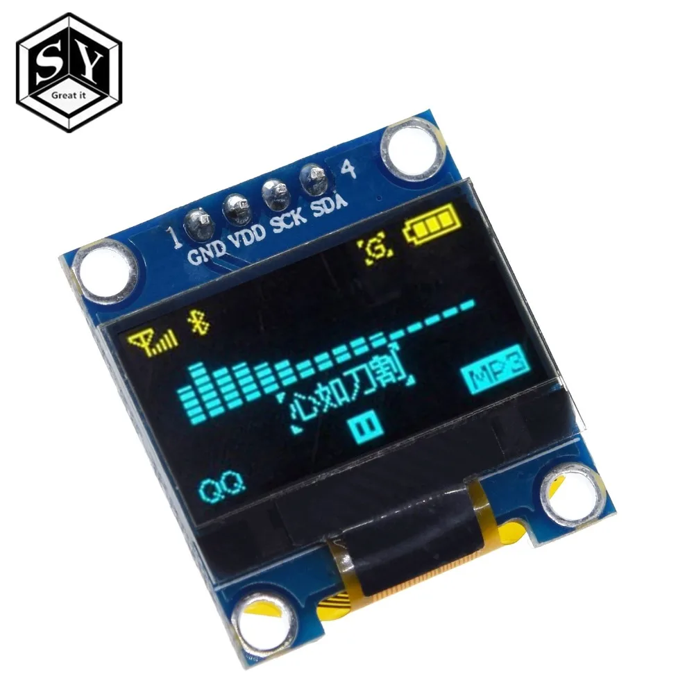 0,96 дюймов IIC Серийный желтый синий OLED дисплей модуль 128X64 IEC SSD1306 12864 плата с ЖК-экраном GND VCC SCL SDA для arduino